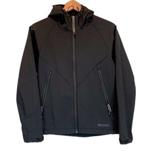 Marmot Hooded Hardshell Coat, Black, Size: Large
